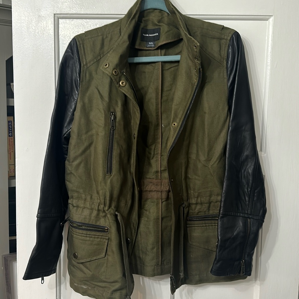 Club Monaco leather /twill jacket